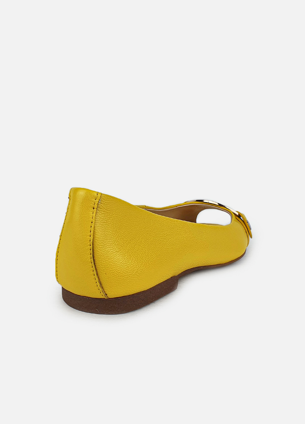 Желтые повседневные женские желтые кожаные с открытым носком Glossi