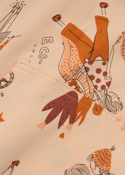 Malwee світшот для дівчинки people and plants малюнок персиковий кежуал бавовна
