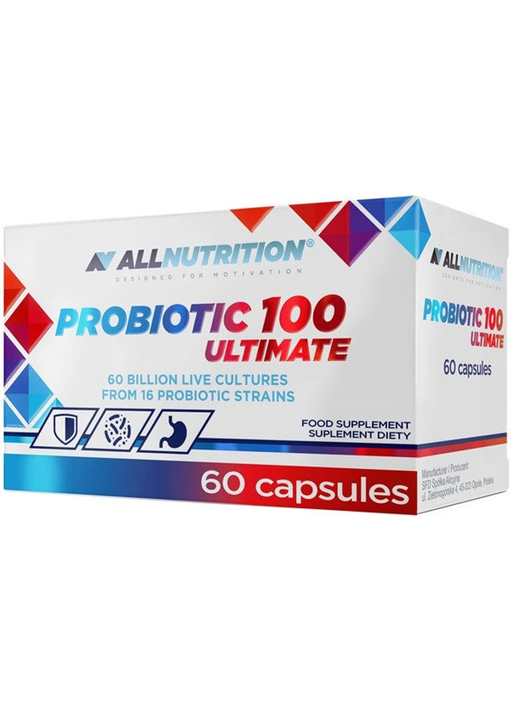 Пробіотикии Probiotic 100 ultimate 60 капсул Allnutrition (255407998)