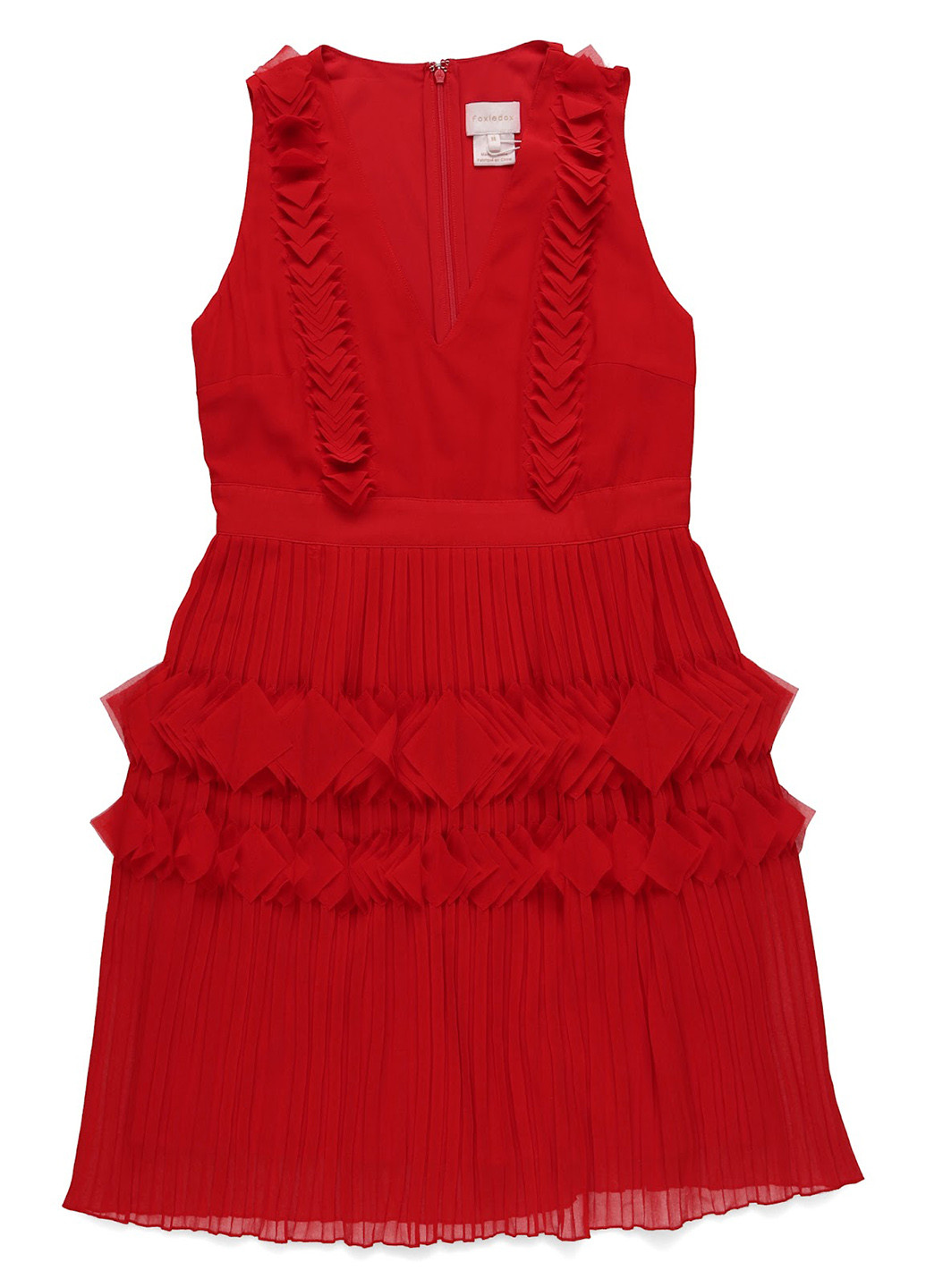 Червона кежуал сукня а-силует, плісована Foxiedox однотонна