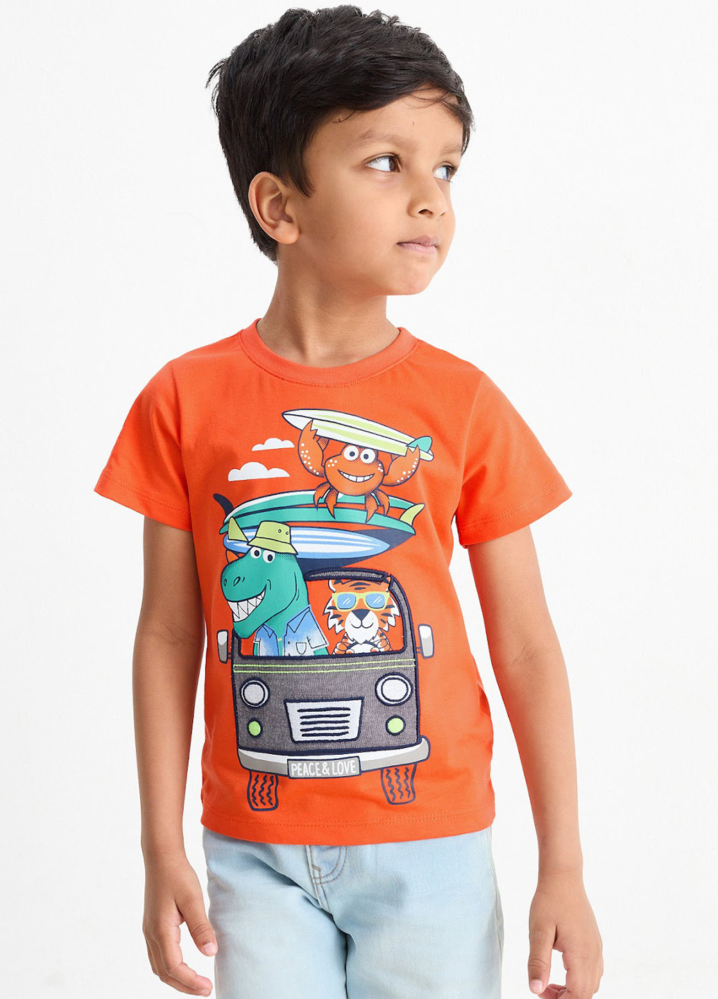 Оранжевая летняя футболка C&A