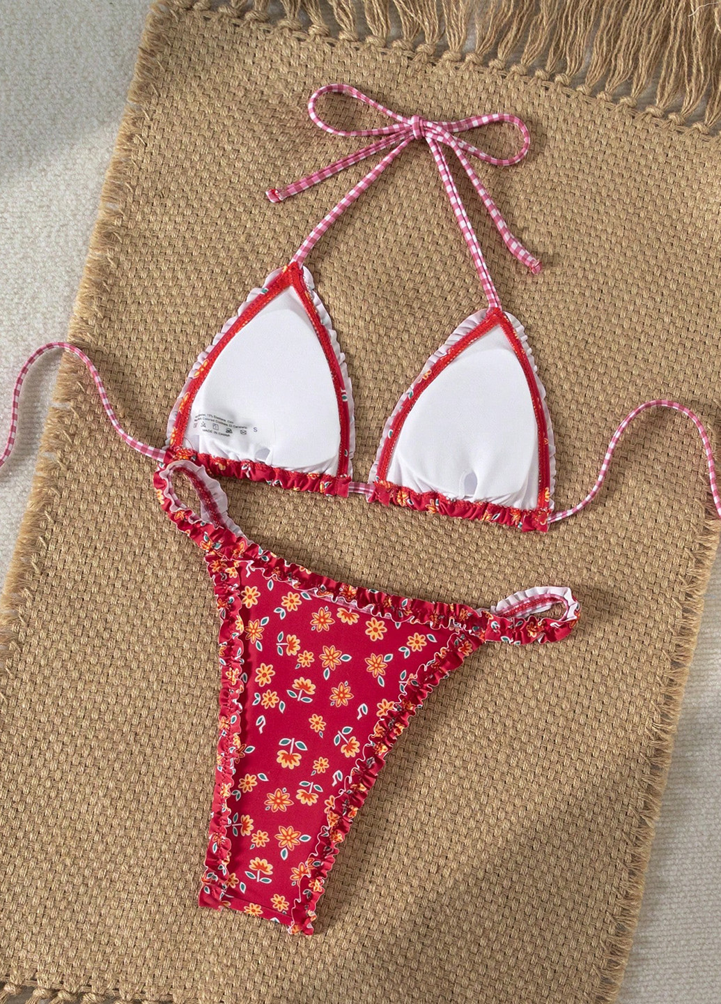 Комбинированный летний купальник (лиф, трусики) раздельный SHEIN