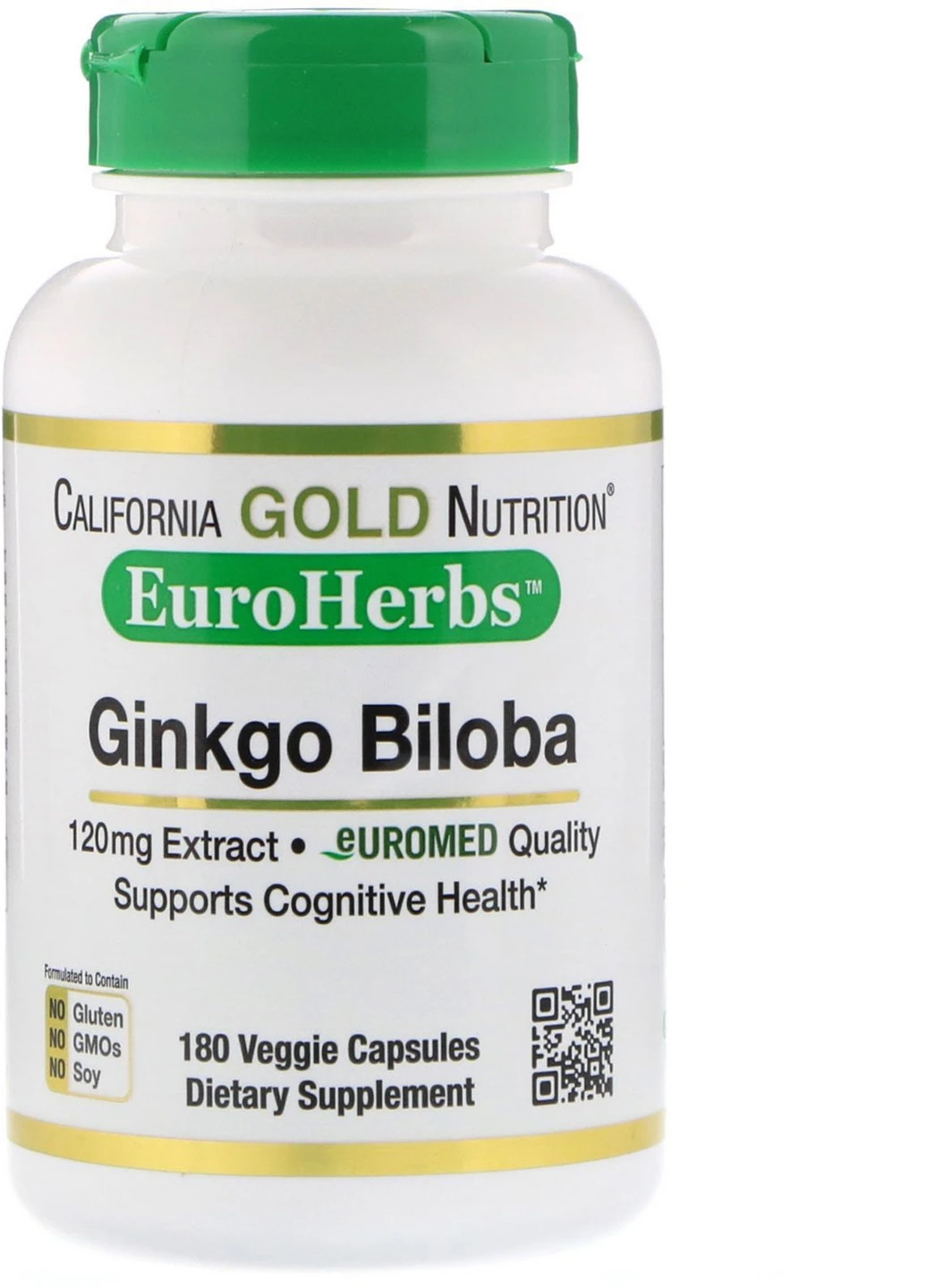 Гинко Билоба Ginkgo Biloba Extract 120 mg 60 Veggie Caps California Gold Nutrition (254325711)
