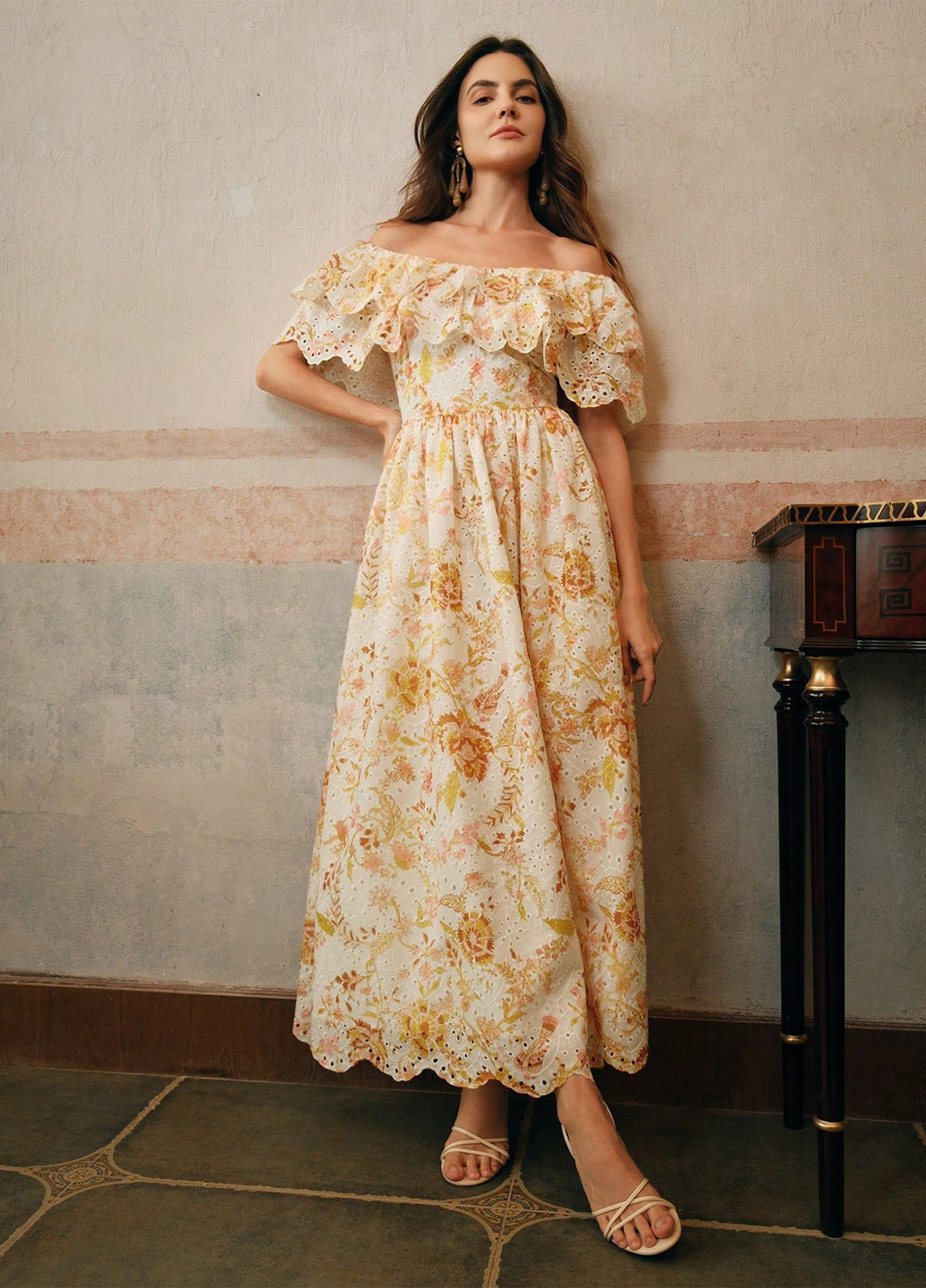 Комбінована кежуал сукня кльош SHEIN з квітковим принтом