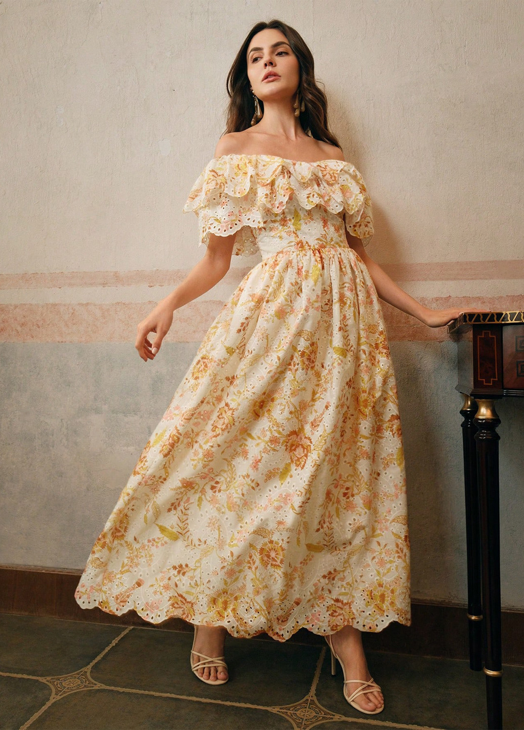 Комбінована кежуал сукня кльош SHEIN з квітковим принтом