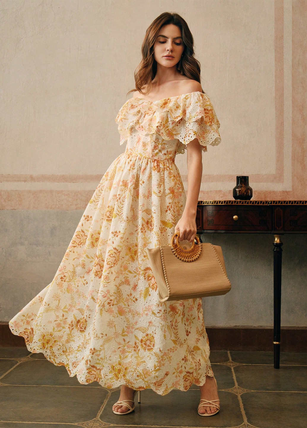 Комбінована кежуал сукня кльош SHEIN з квітковим принтом