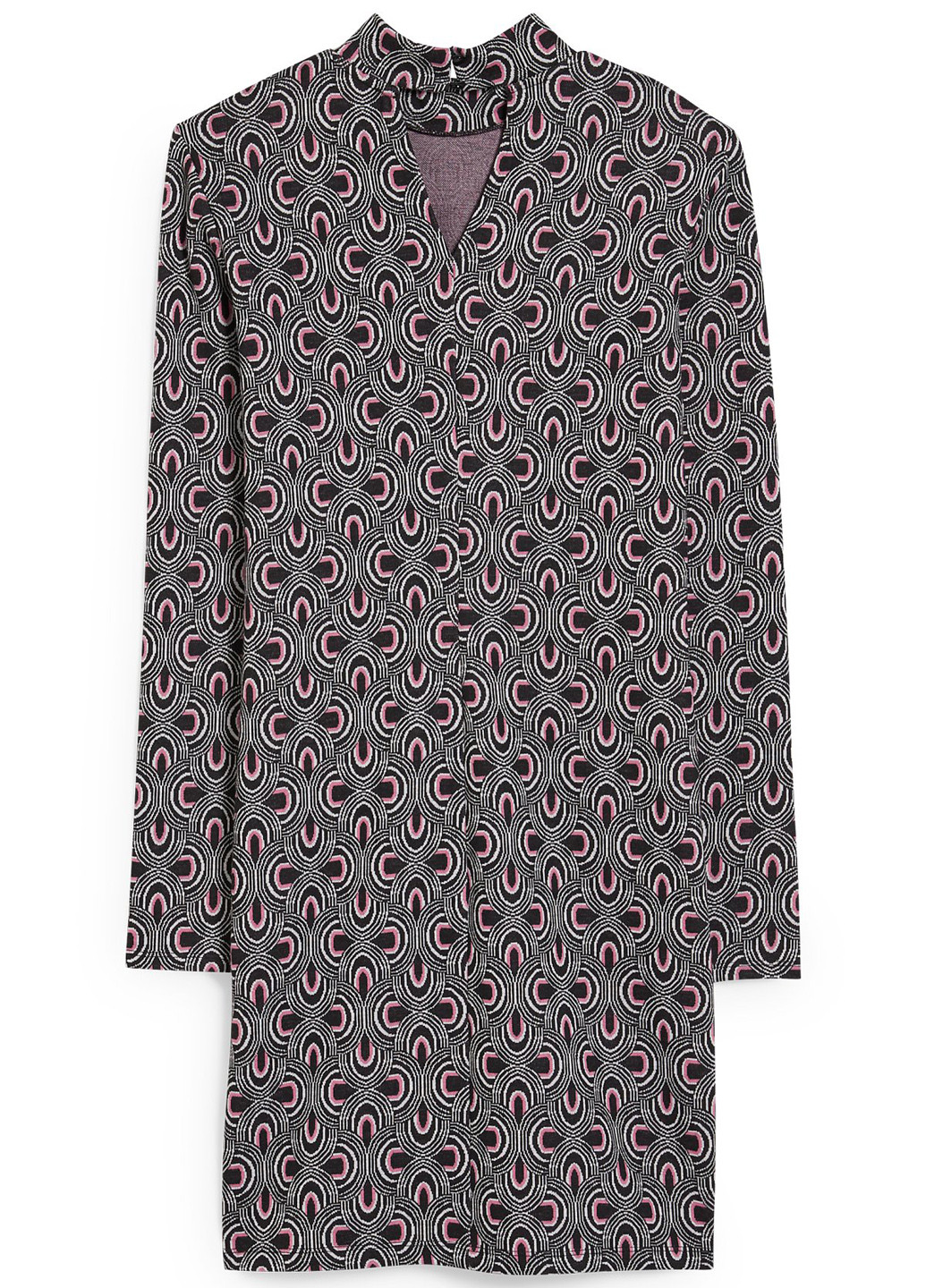 Черное кэжуал платье футляр C&A с абстрактным узором