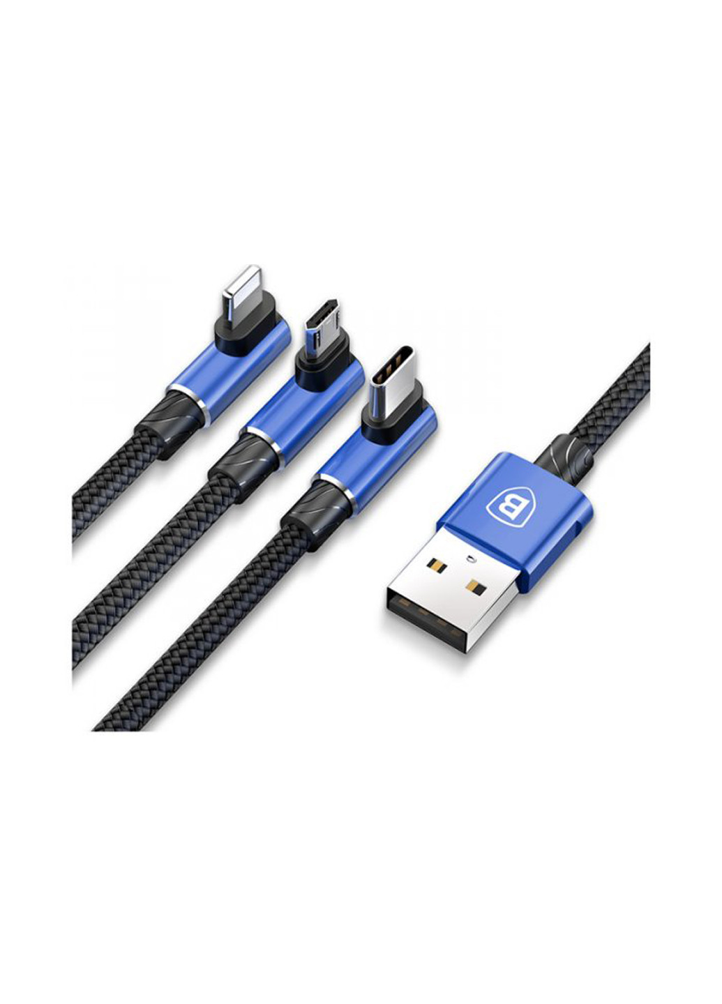 Кабель 3.5A 1.2M Blue (CAMLT-WZ03) Baseus mvp 3 in 1 mobile game cable usb for m+l+t (135000210)