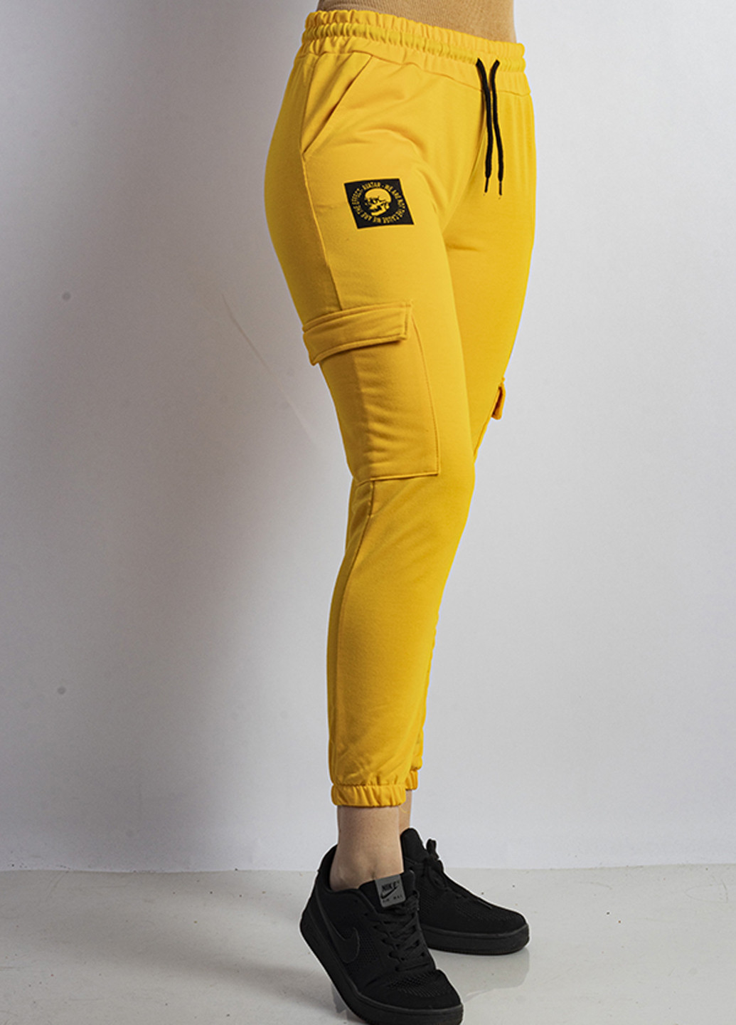 Желтые кэжуал демисезонные джоггеры, карго брюки Time of Style