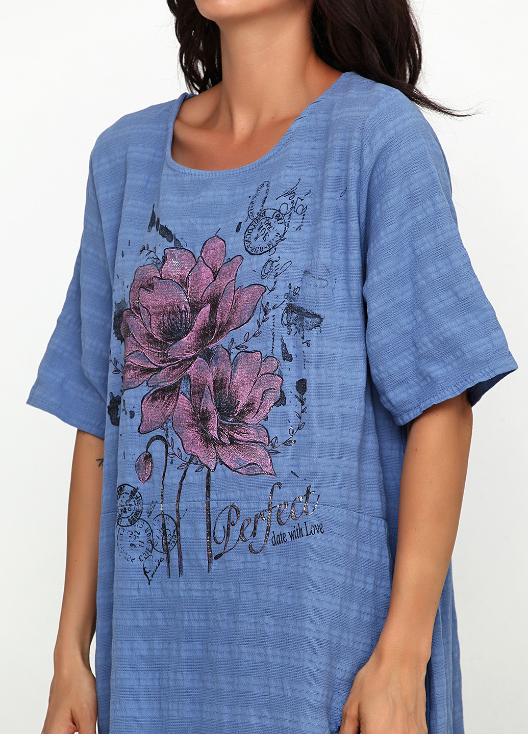 Голубое кэжуал платье My Luna с рисунком