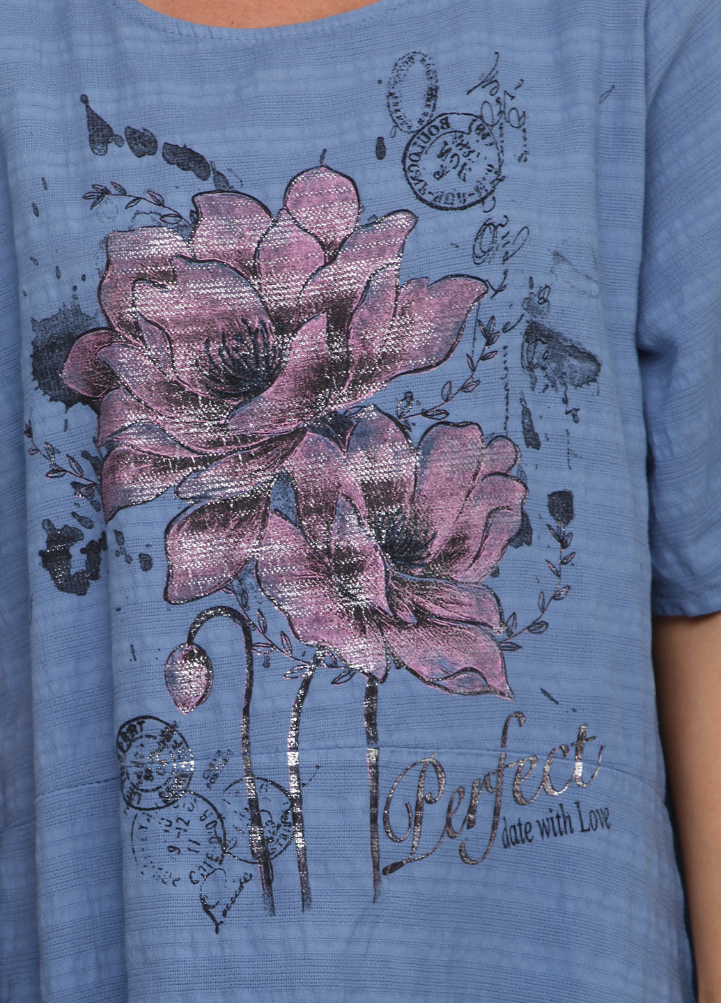 Голубое кэжуал платье My Luna с рисунком