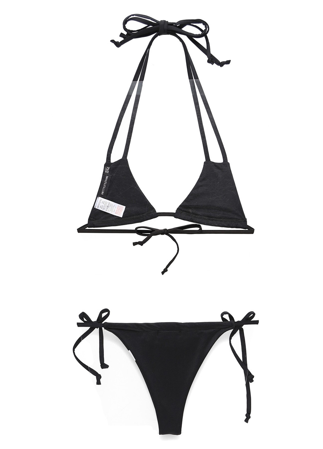 Черный летний купальник (лиф, трусики) раздельный PrettyLittleThing