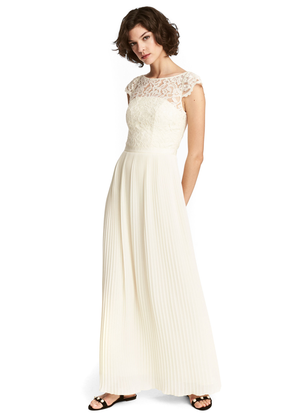 Молочна весільна плаття, сукня H&M однотонна