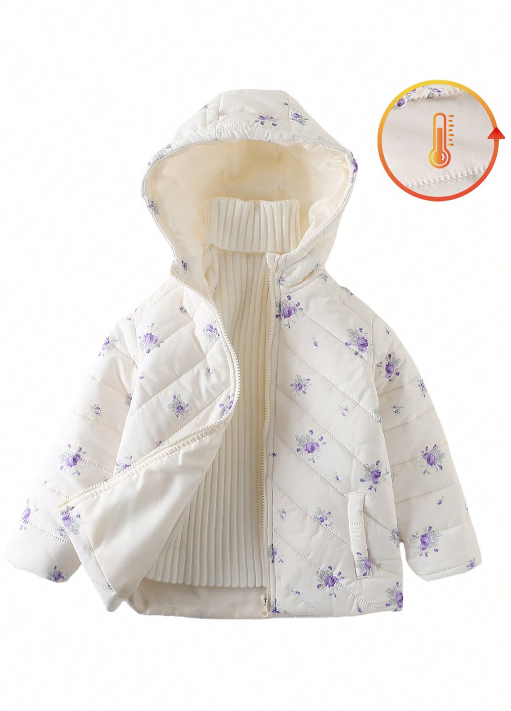 Молочна зимня куртка SHEIN