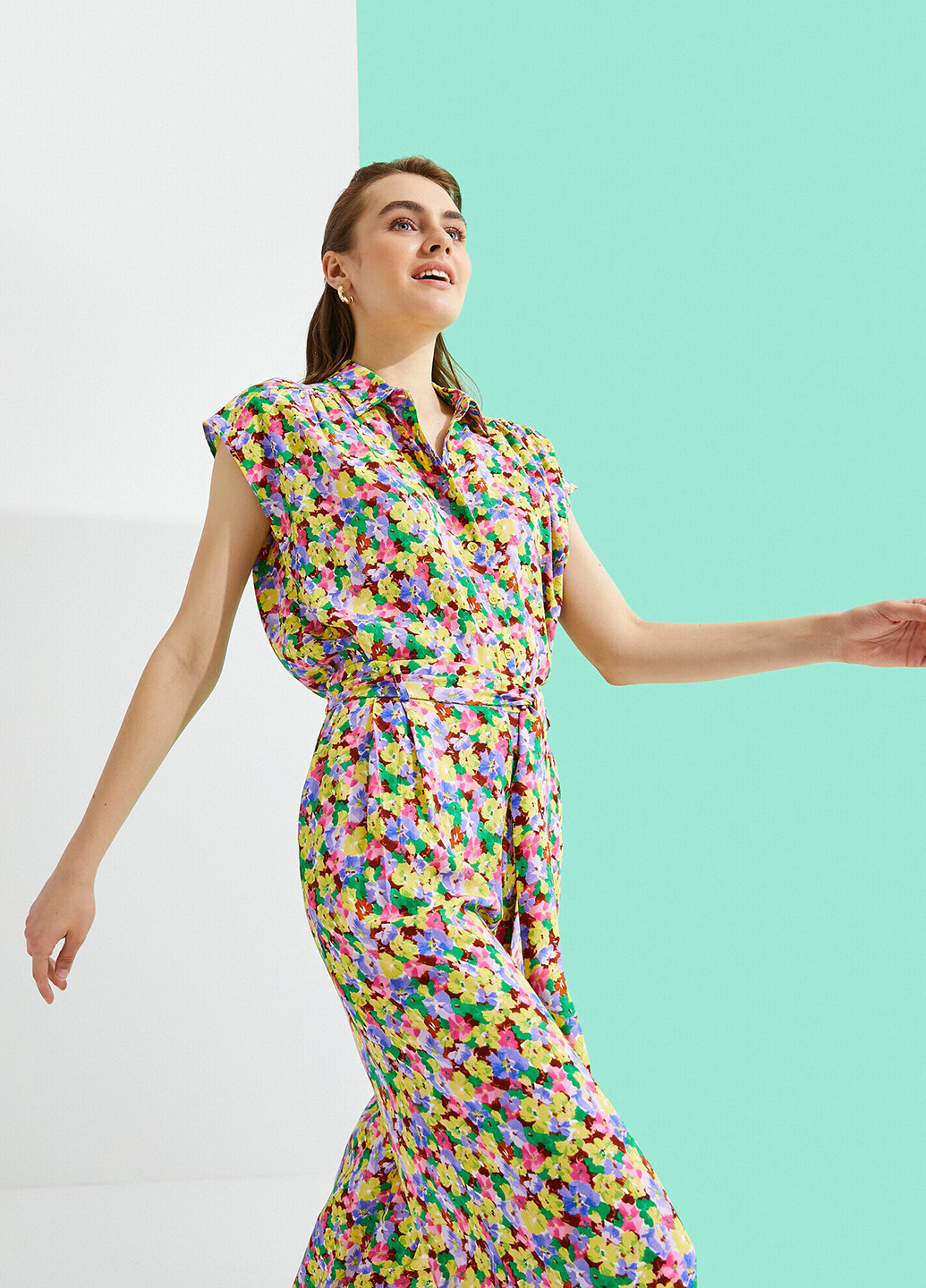 Цветная кэжуал рубашка с цветами KOTON