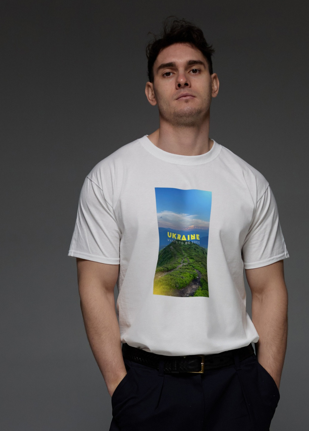 Белая футболка мужская с коротким рукавом Aspirine