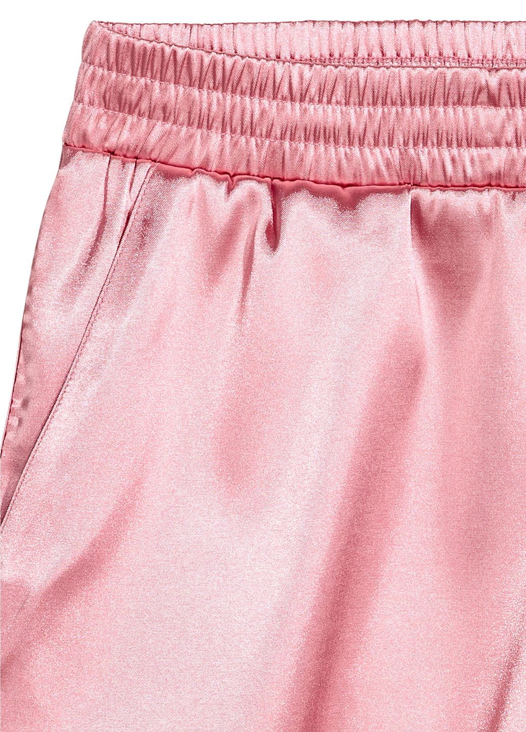 Шорты H&M однотонные светло-розовые кэжуалы полиэстер
