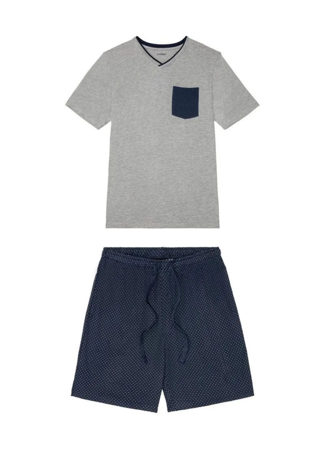 Піжама (футболка, шорти) Livergy футболка + шорти геометрична комбінована домашня модал, трикотаж, бавовна