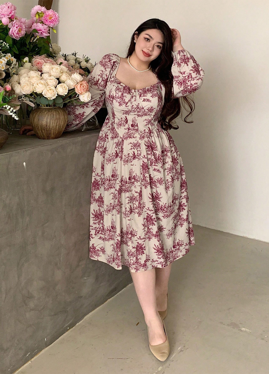 Комбінована кежуал сукня кльош SHEIN з малюнком