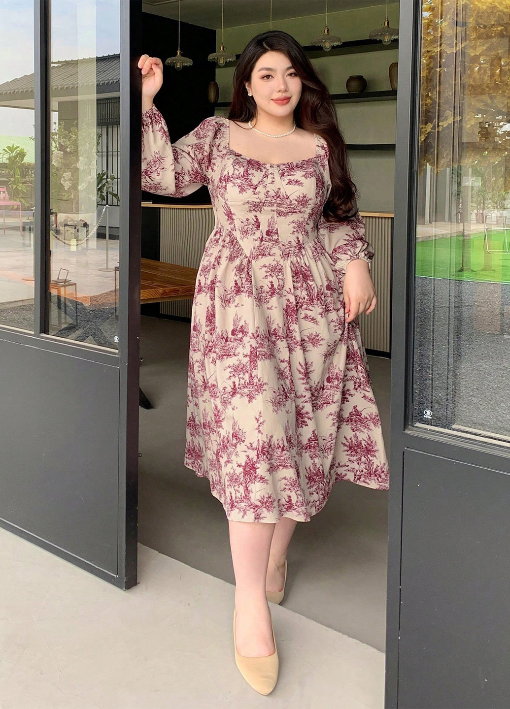 Комбінована кежуал сукня кльош SHEIN з малюнком