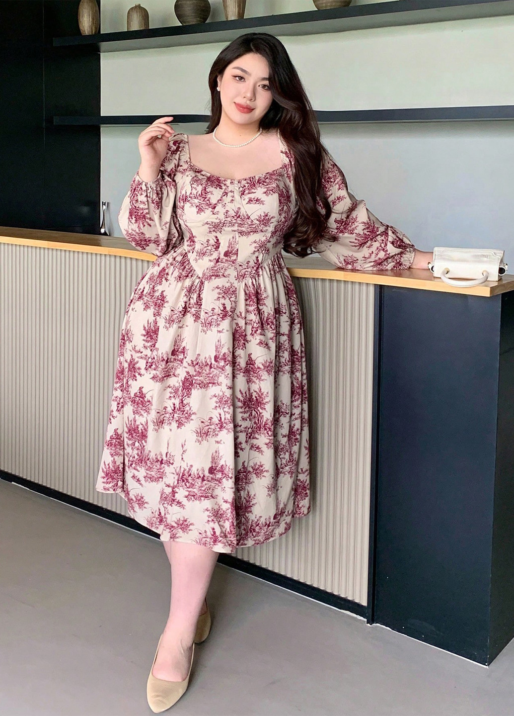 Комбінована кежуал сукня кльош SHEIN з малюнком