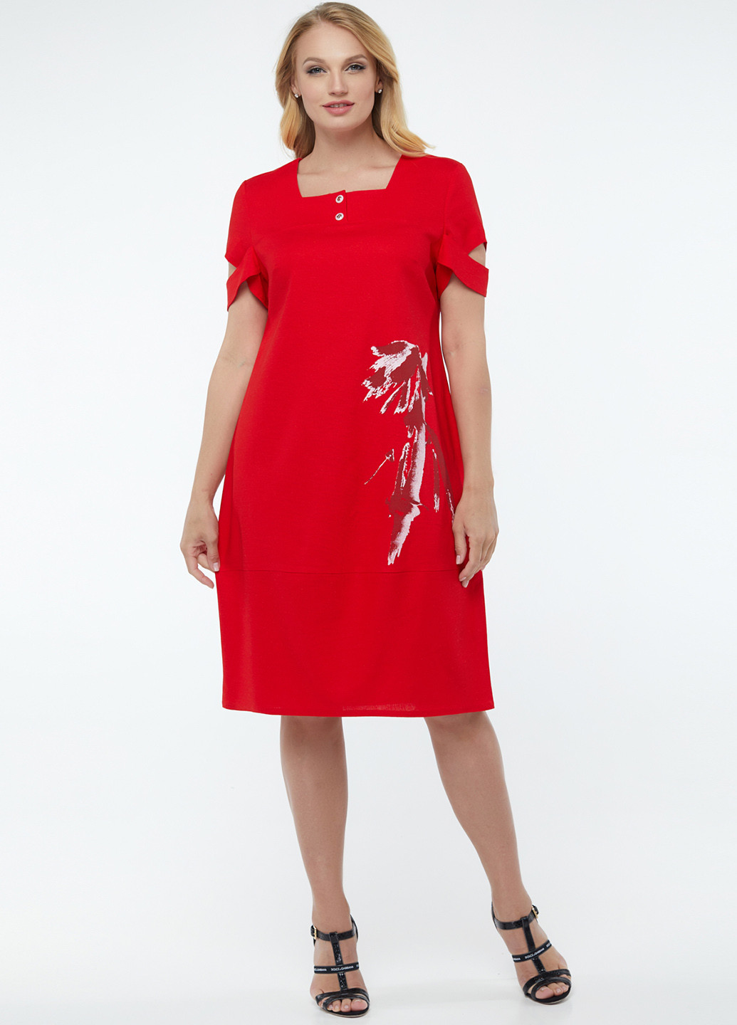 Червона кежуал сукня футляр A'll Posa з малюнком
