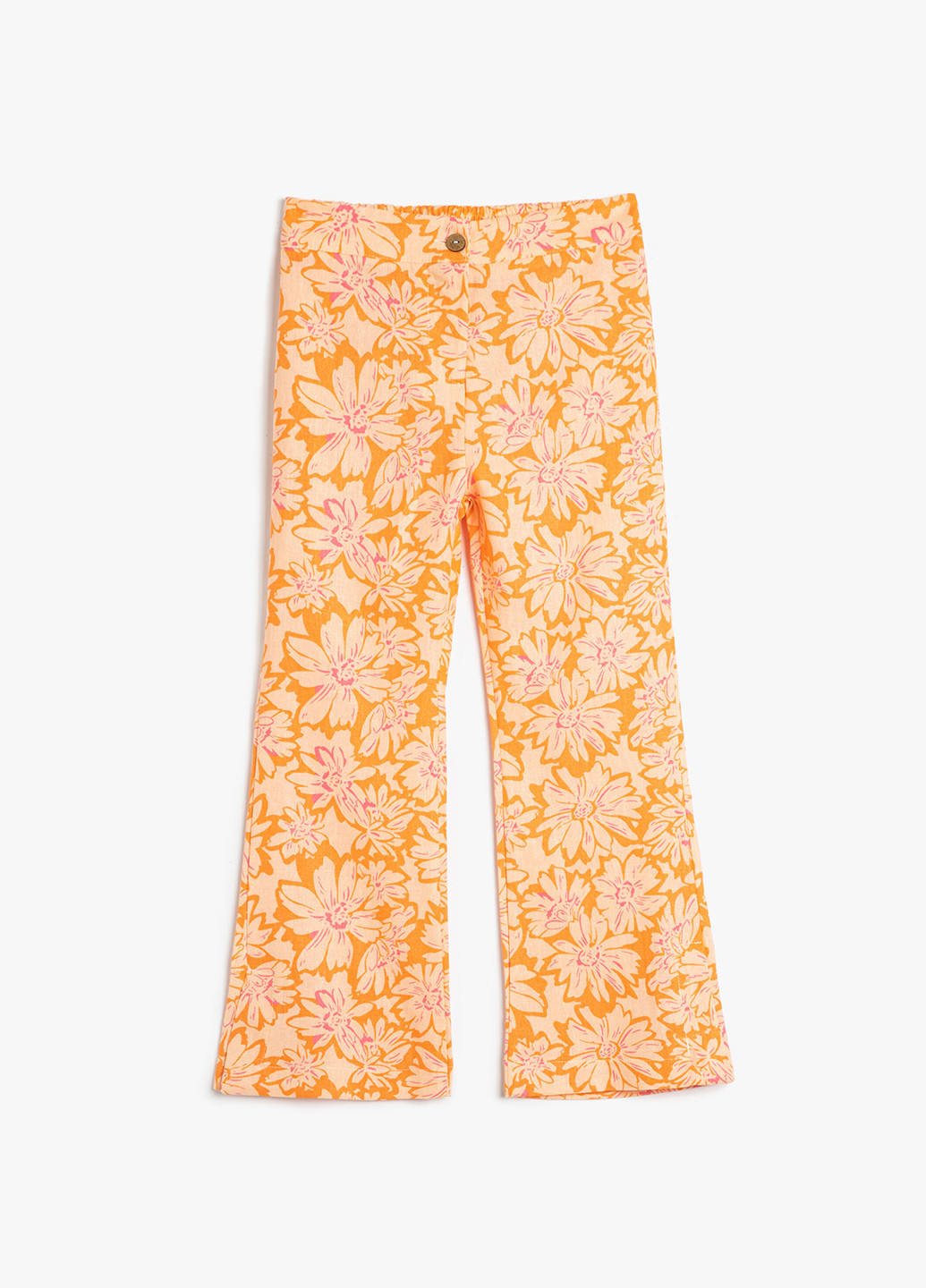 Оранжевые кэжуал летние клеш брюки KOTON
