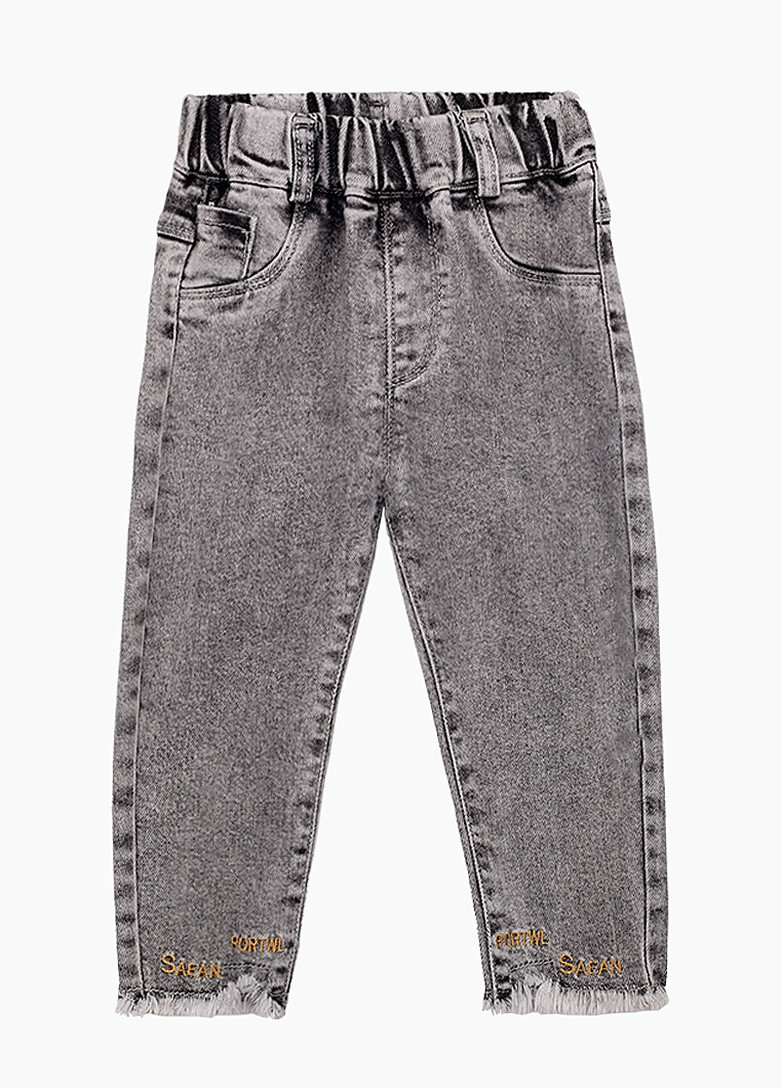 Серые демисезонные джинсы 2166 104 серый (2000904314645) Kai-Kai