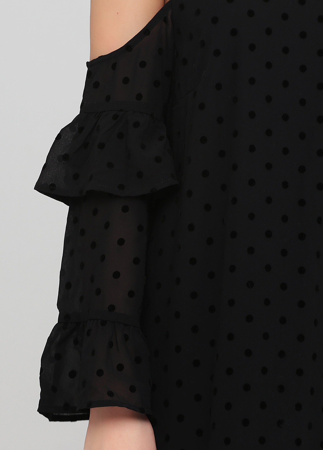 Чорна коктейльна плаття, сукня з відкритими плечима Francesca's в горошок