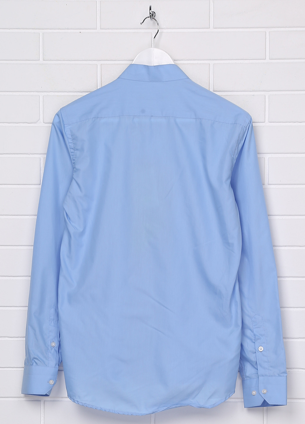 Голубой кэжуал рубашка однотонная Zuiki с длинным рукавом