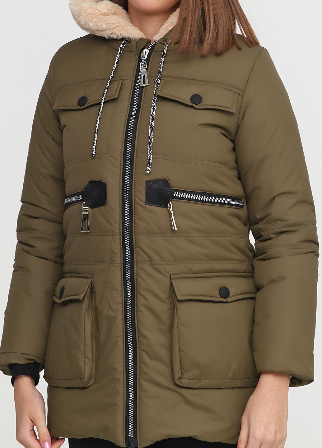 Оливковая (хаки) зимняя куртка Ellis