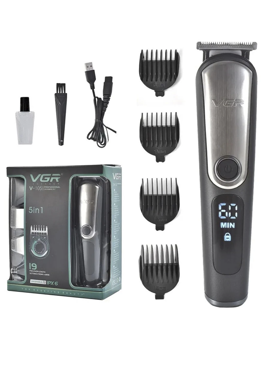 Набір для стрижки Professional MARKA V105 тример для вух та носа VGR (252404982)