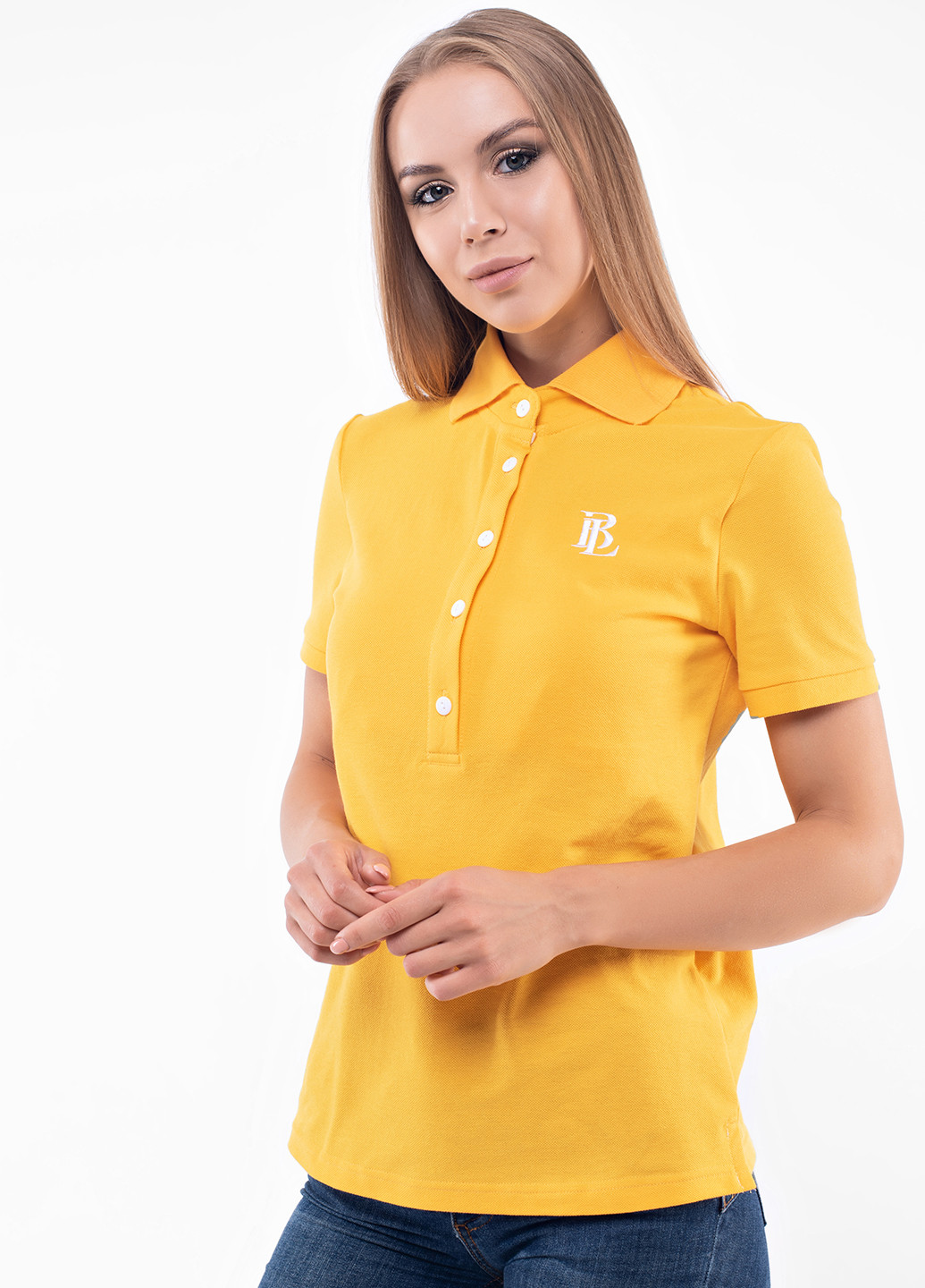 Желтая женская футболка-поло для кормящих Lullababe однотонная