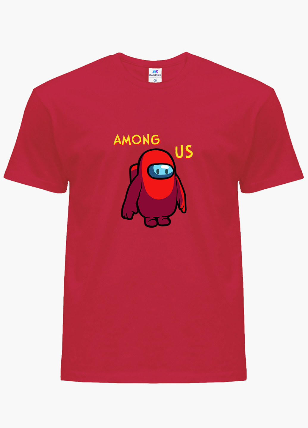Красная демисезонная футболка детская амонг ас красный (among us red)(9224-2411) MobiPrint