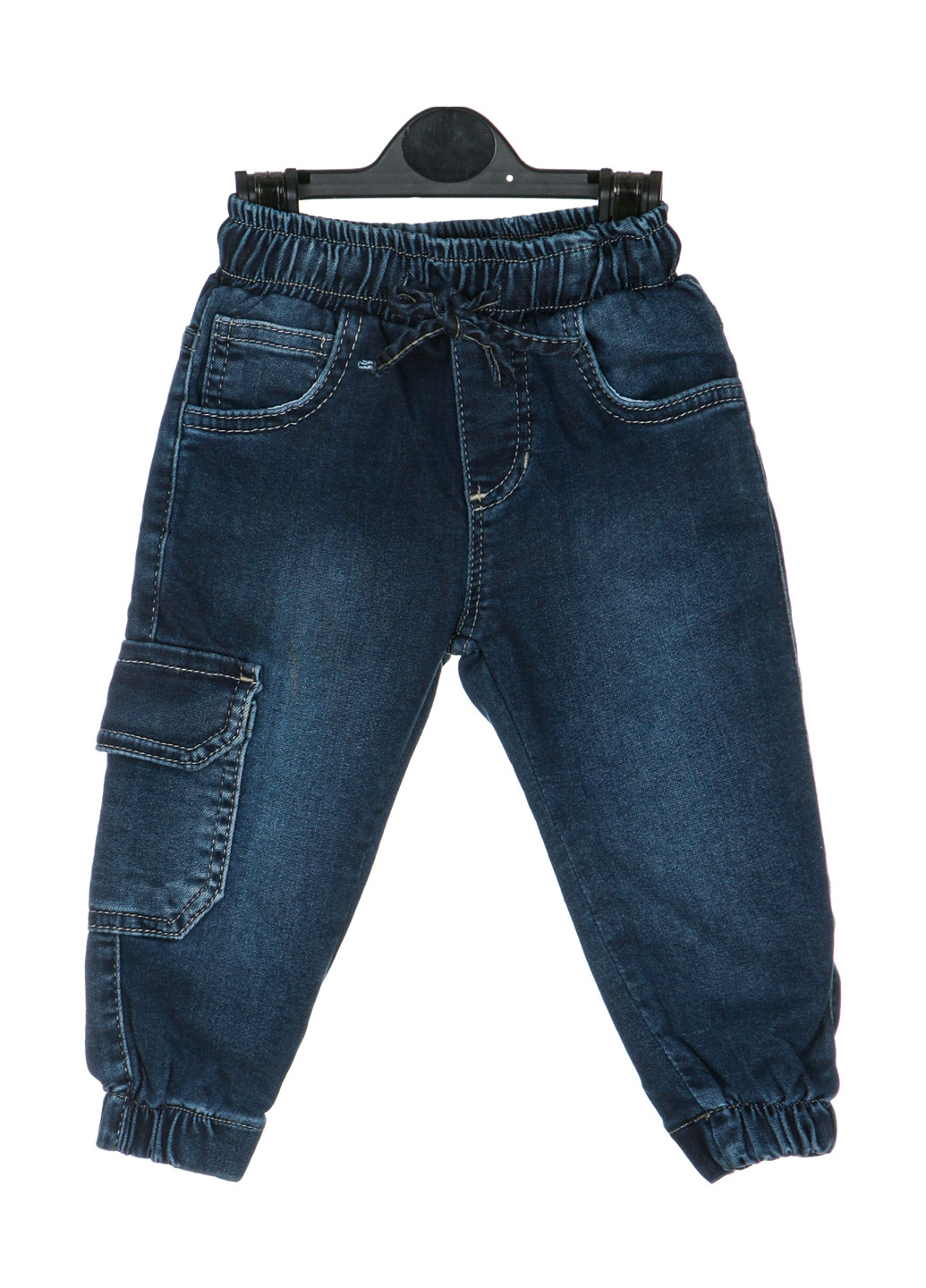 Джинси E&H джогери однотонні темно-сині джинсові бавовна