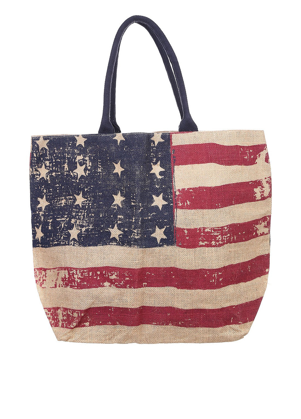 Сумка Francescas`s шоппер американский флаг бежевая пляжная