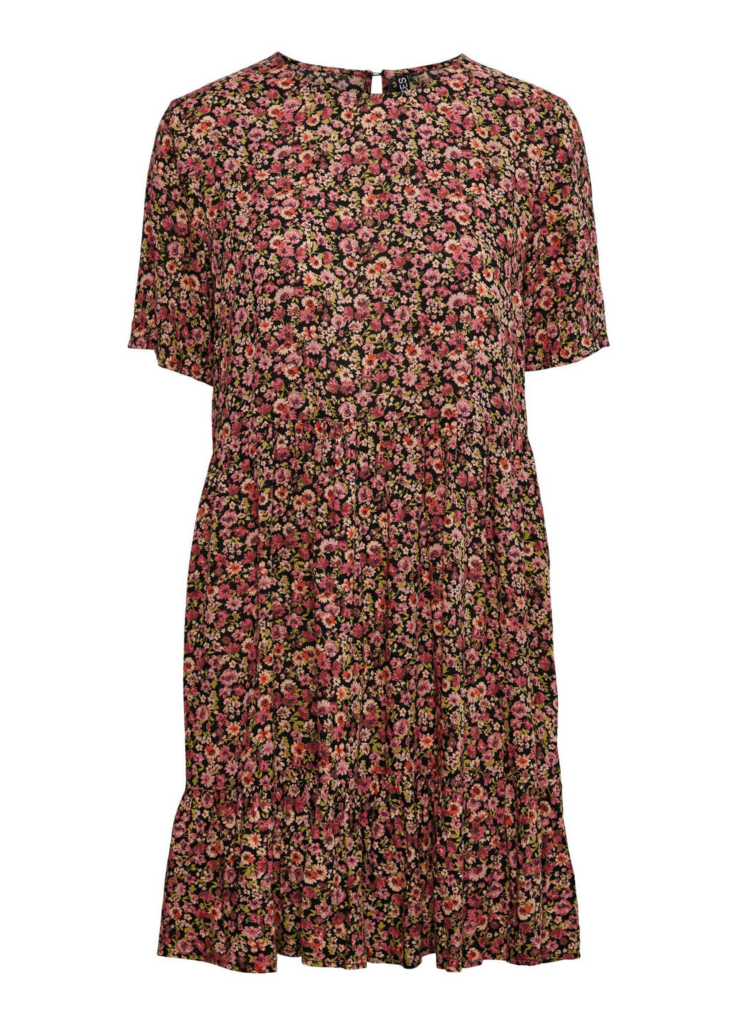 Комбинированное кэжуал платье а-силуэт Pieces с цветочным принтом