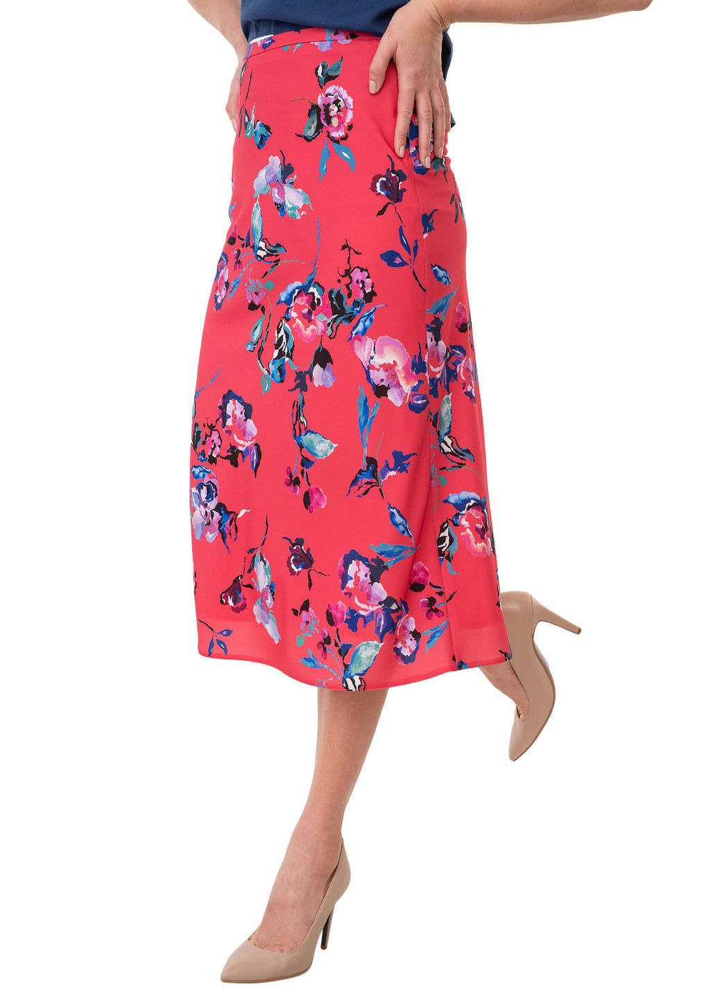 Красная цветочной расцветки юбка Gardeur