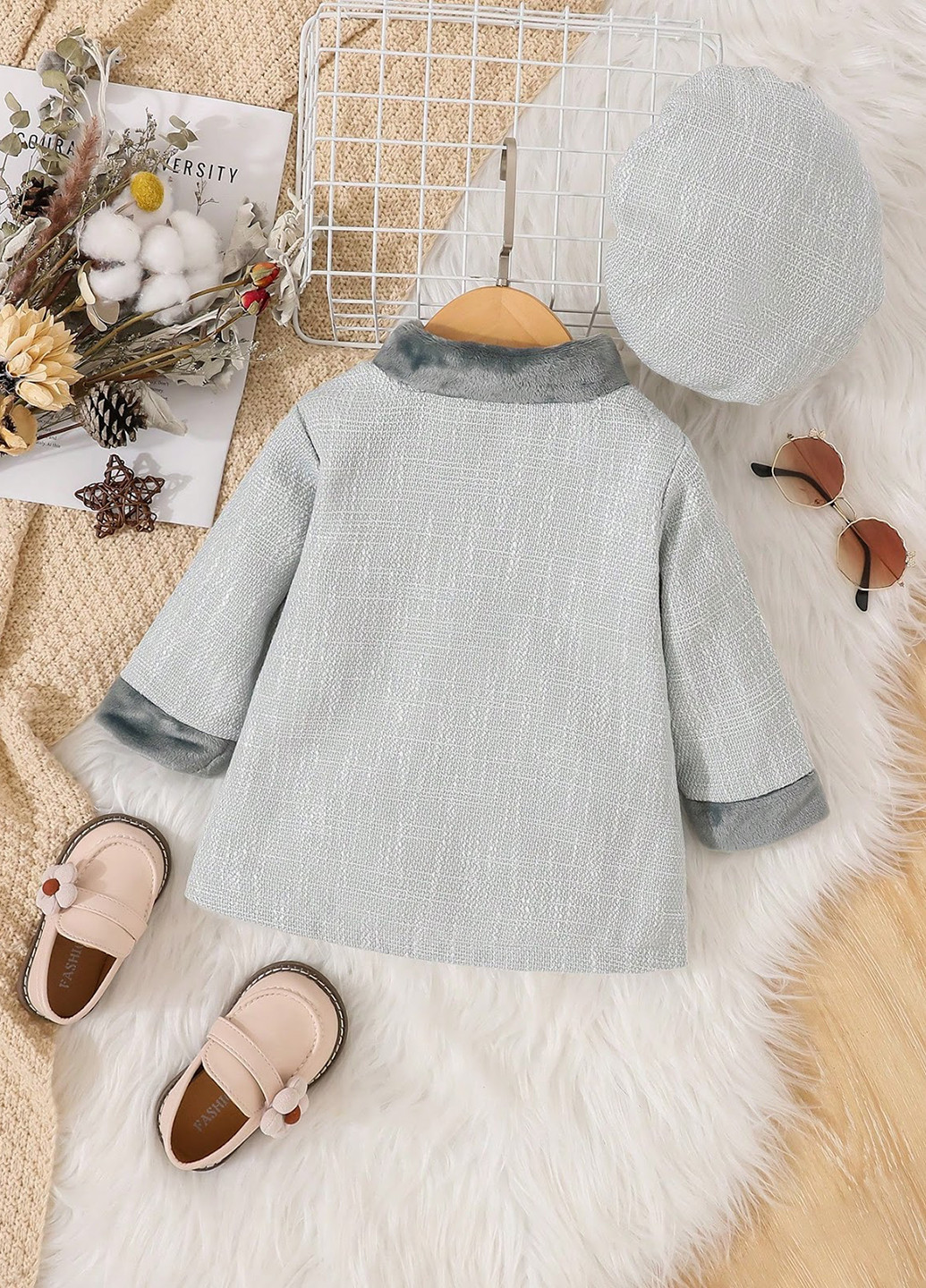 Комбіноване демісезонне Пальто однобортне SHEIN