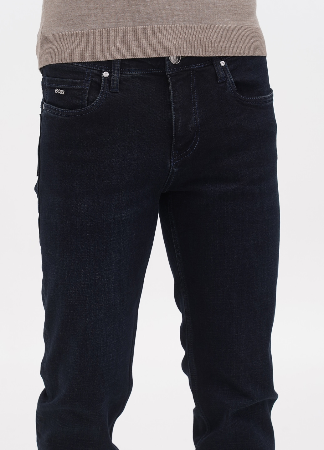 Темно-синие демисезонные регюлар фит джинсы Hugo Boss