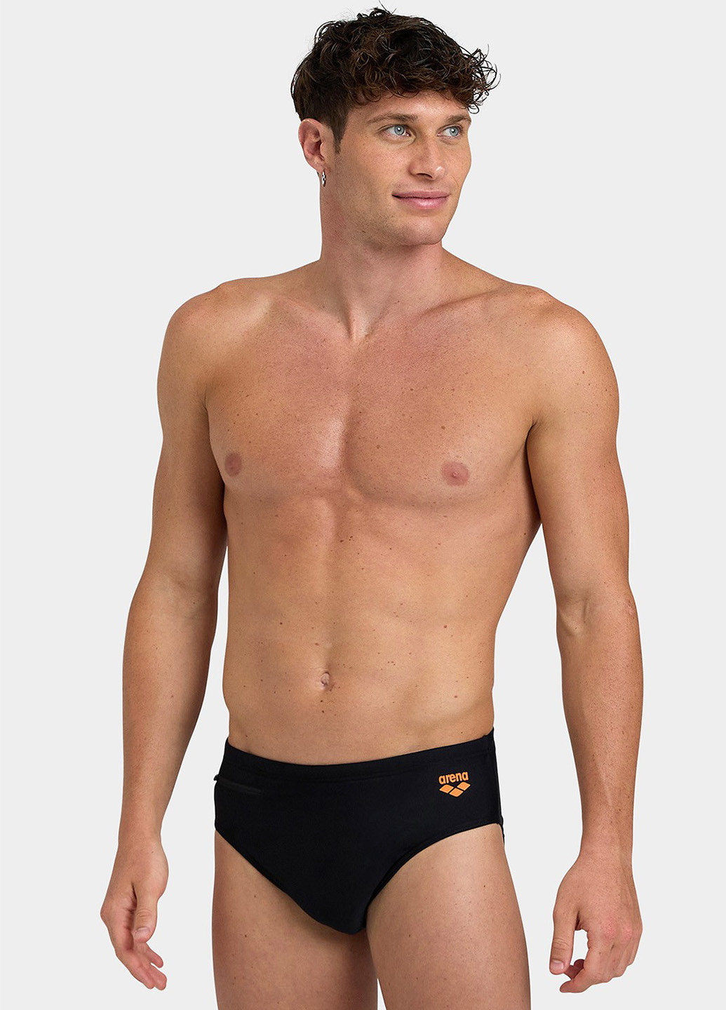 Мужские черные пляжные плавки брифы Arena