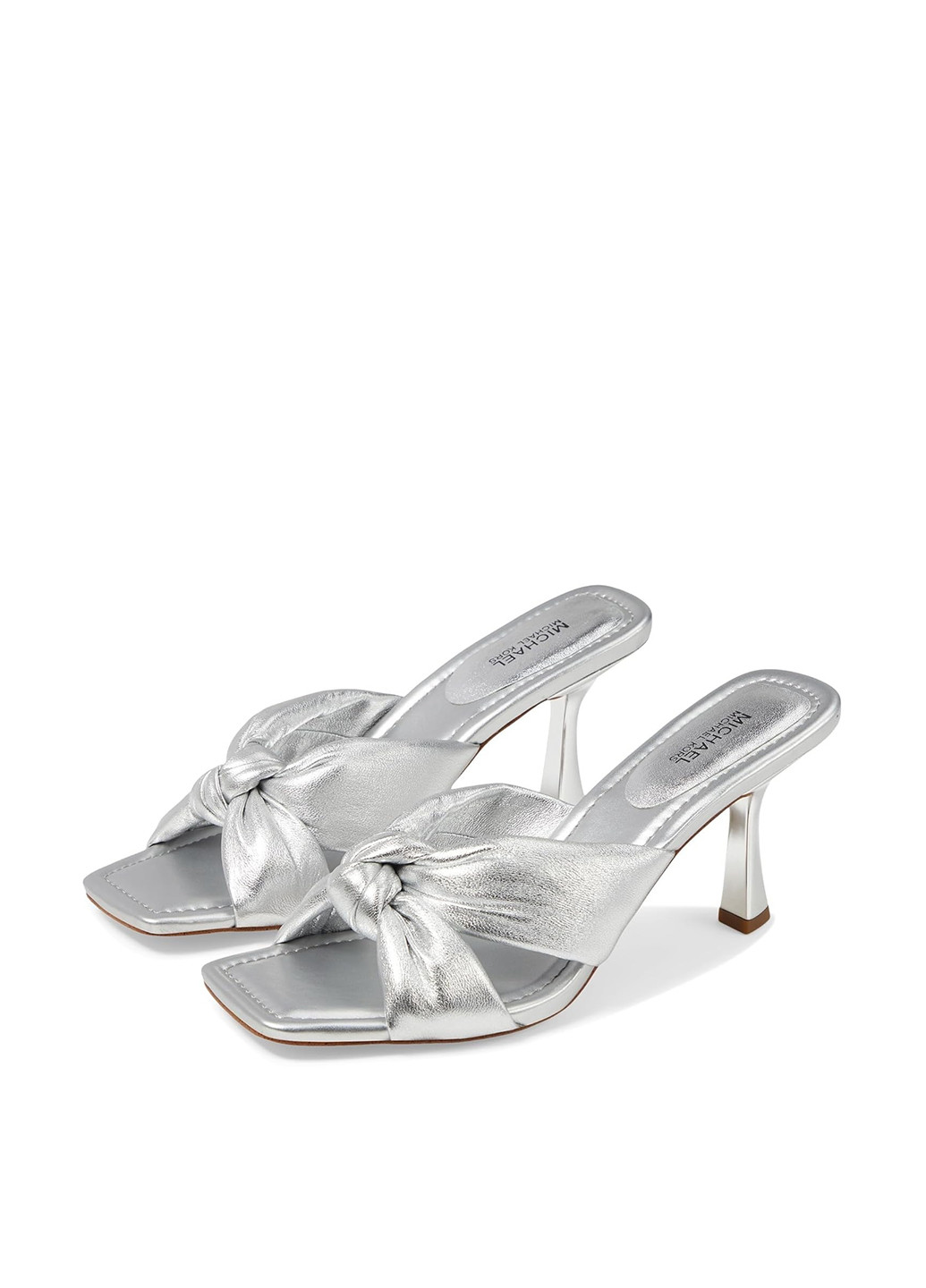 Серебряные босоножки Michael Kors без застежки
