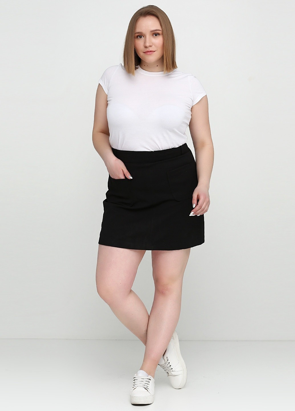 Черная кэжуал однотонная юбка Castro а-силуэта (трапеция)