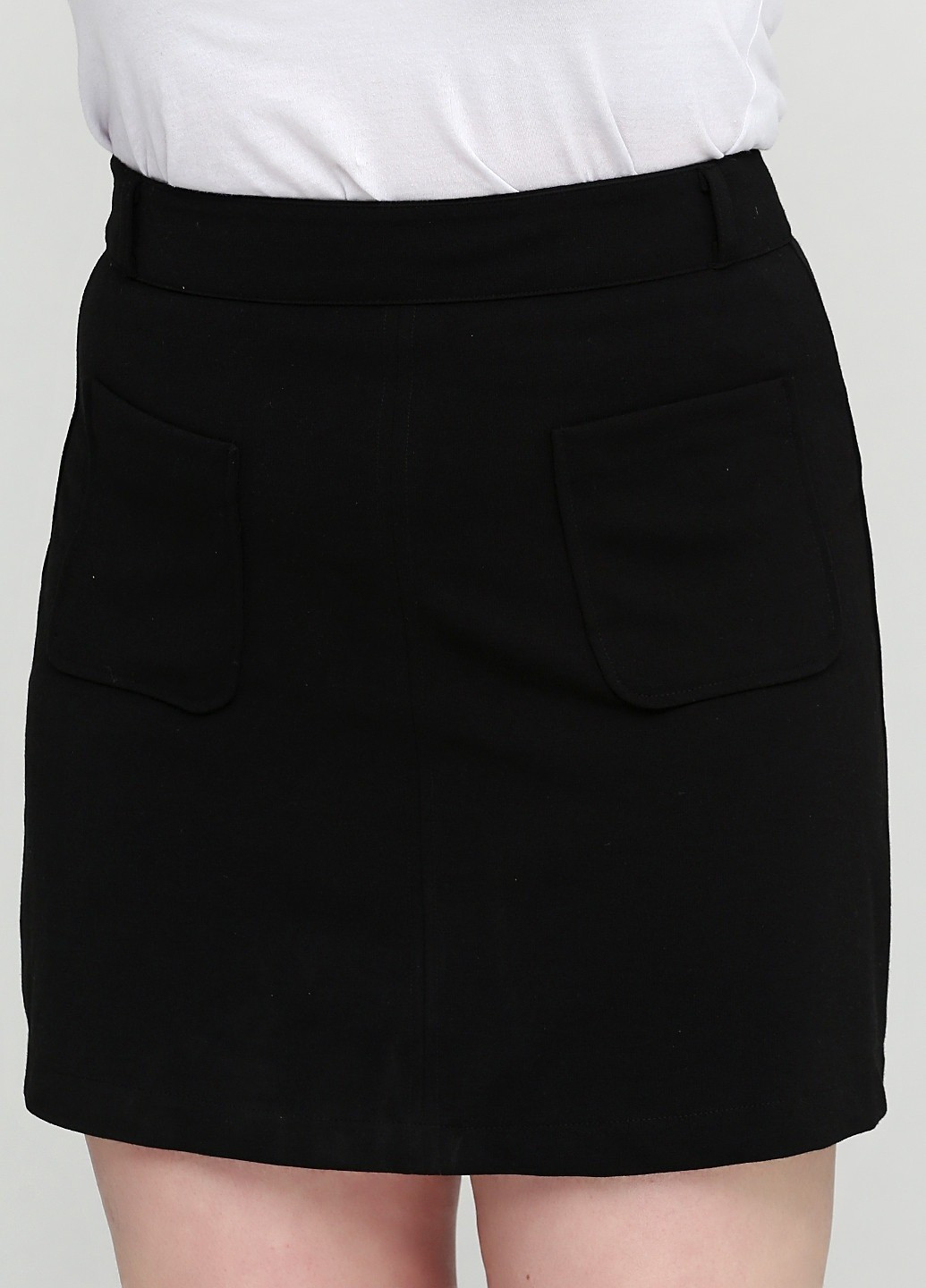 Черная кэжуал однотонная юбка Castro а-силуэта (трапеция)