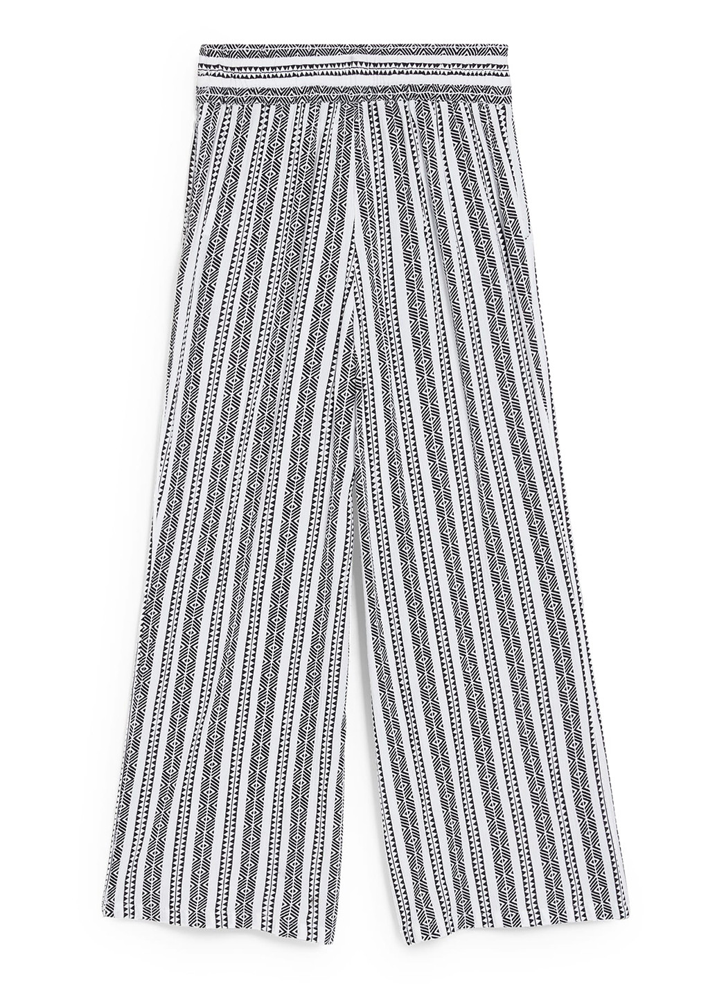 Черно-белые кэжуал летние клеш брюки C&A