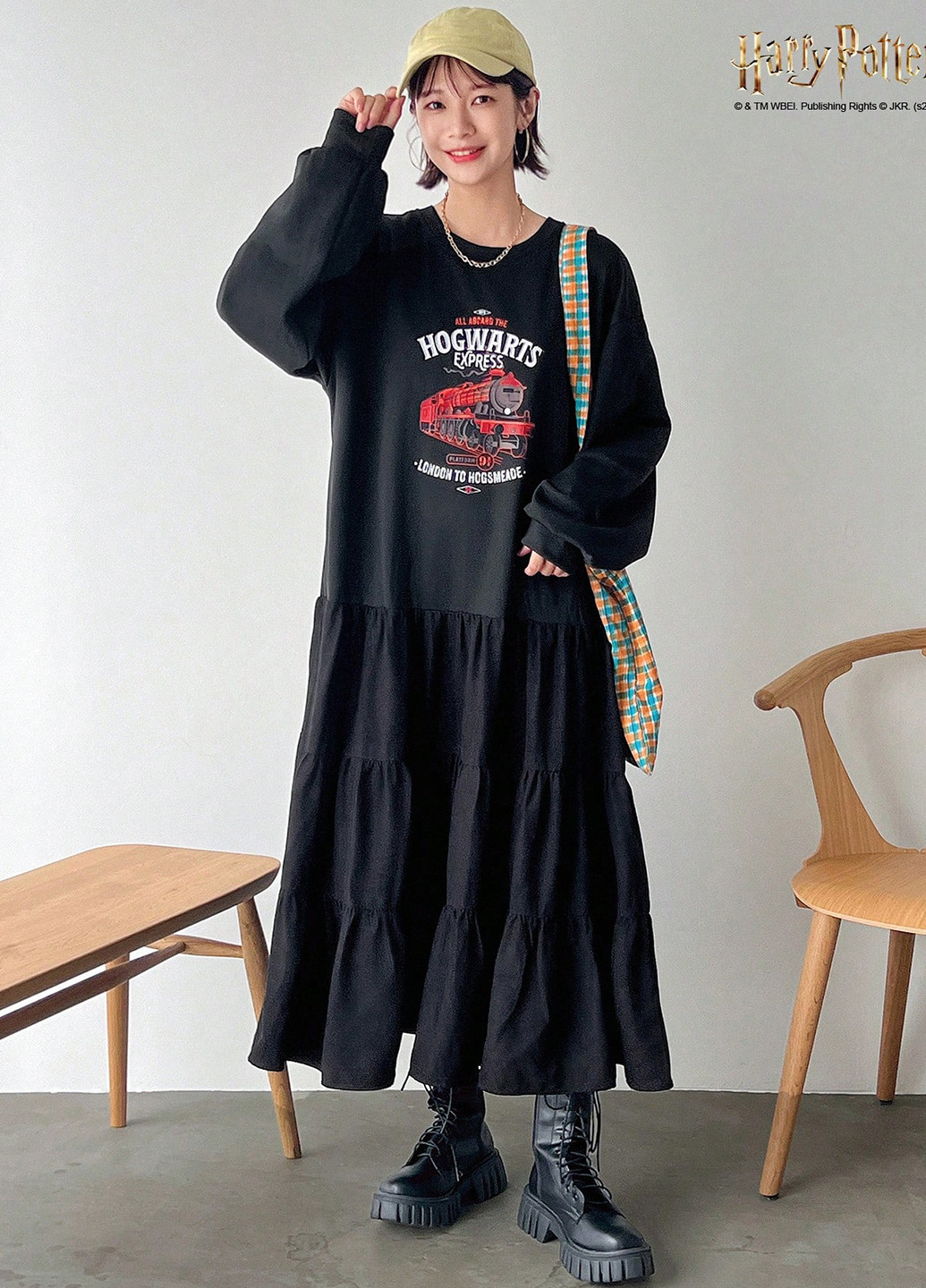 Черное кэжуал платье оверсайз SHEIN с рисунком