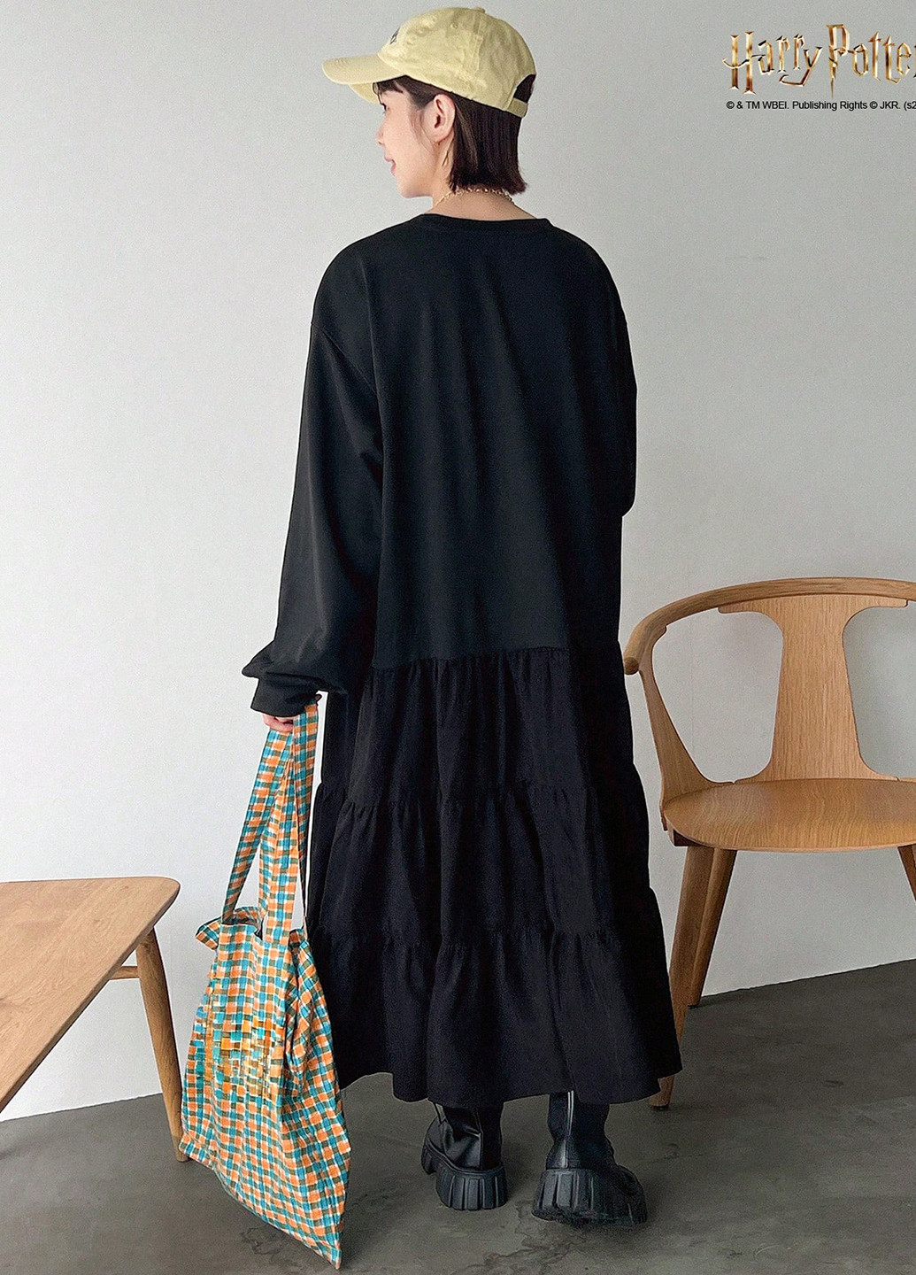 Черное кэжуал платье оверсайз SHEIN с рисунком