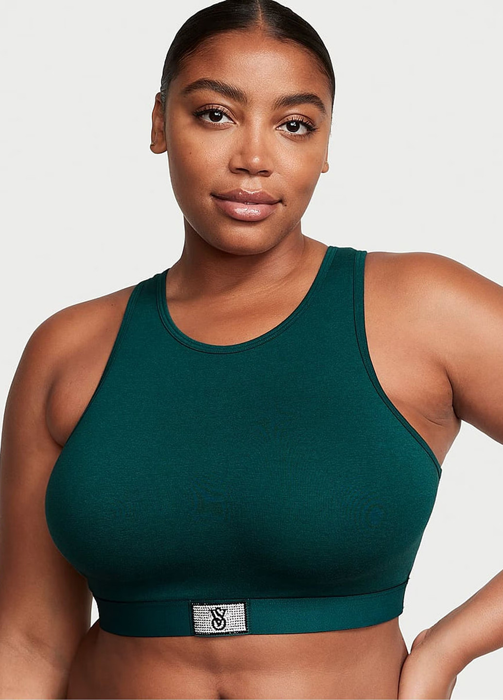 Зелёный топ бюстгалтер Victoria's Secret без косточек хлопок