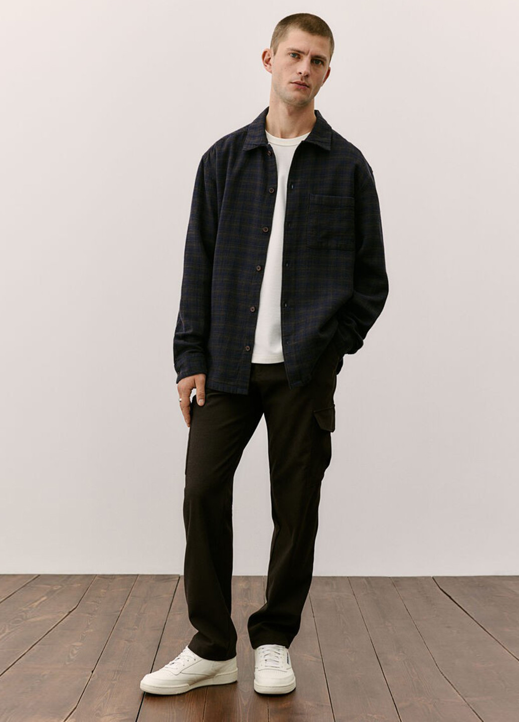 Темно-коричневые кэжуал демисезонные карго брюки H&M