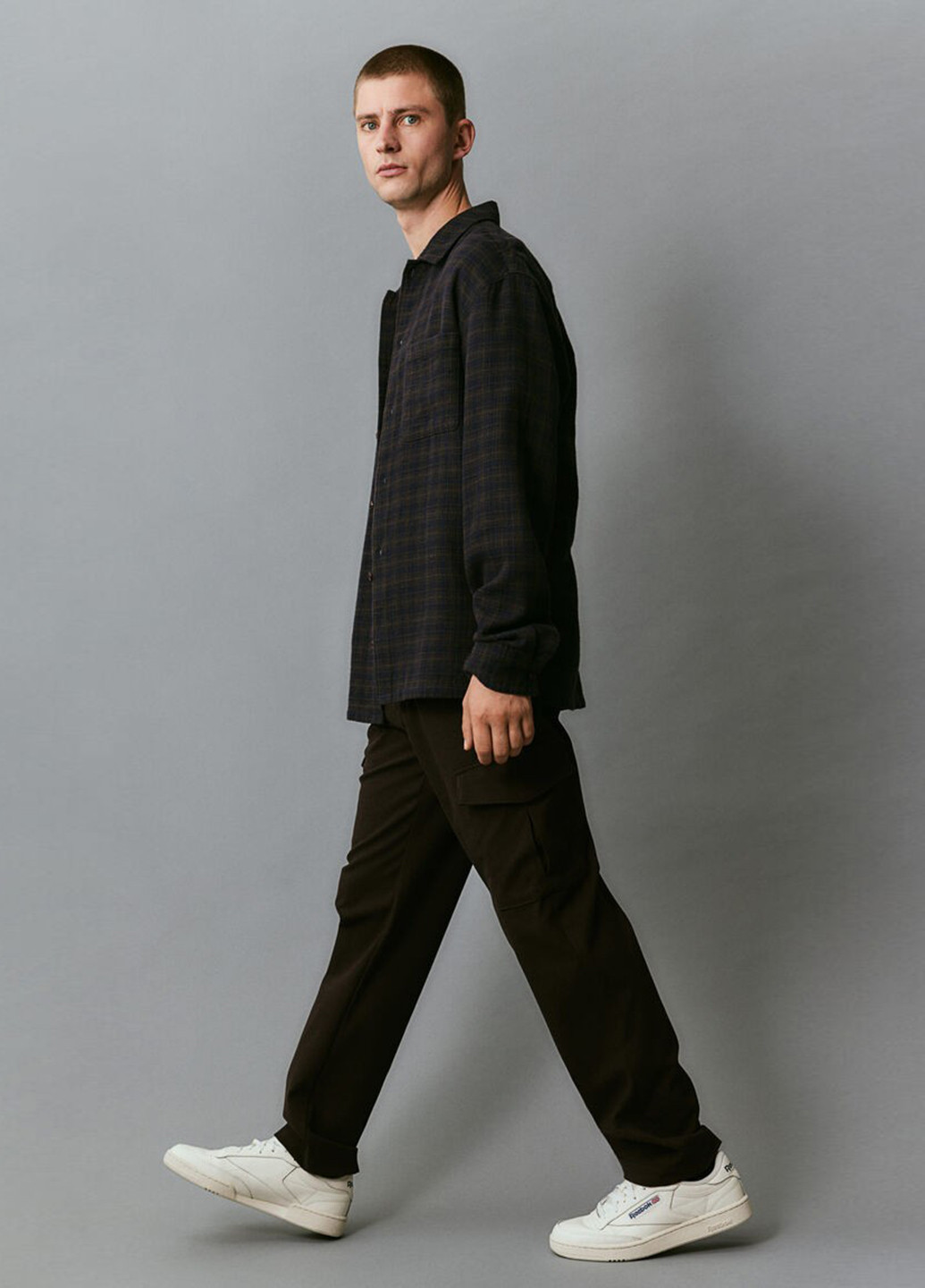 Темно-коричневые кэжуал демисезонные карго брюки H&M